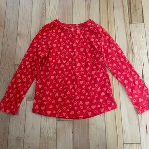 Old Navy 5T girls Red Heart Pattern Long Sleeve Shirt